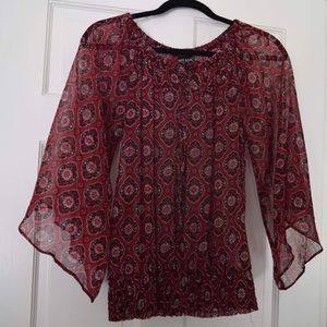 Wet Seal Sheer Flowy Red Blouse (small)